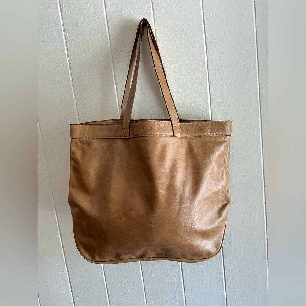 A Leather Rare Moore & Giles for NetJets Brown Leather Tote Bag Handbag